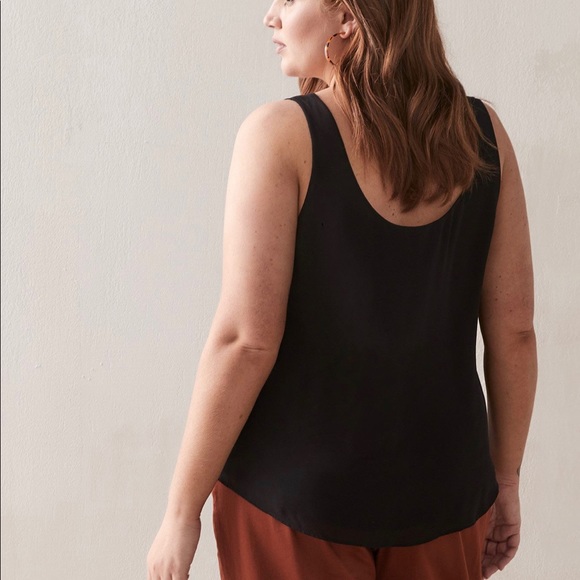 Addition Elle Double Layer Scoop Neck Camisole Black women’s size 1X excellent - Picture 3 of 4